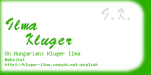 ilma kluger business card